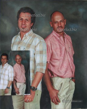 portrait de frères imd023 Peinture à l'huile